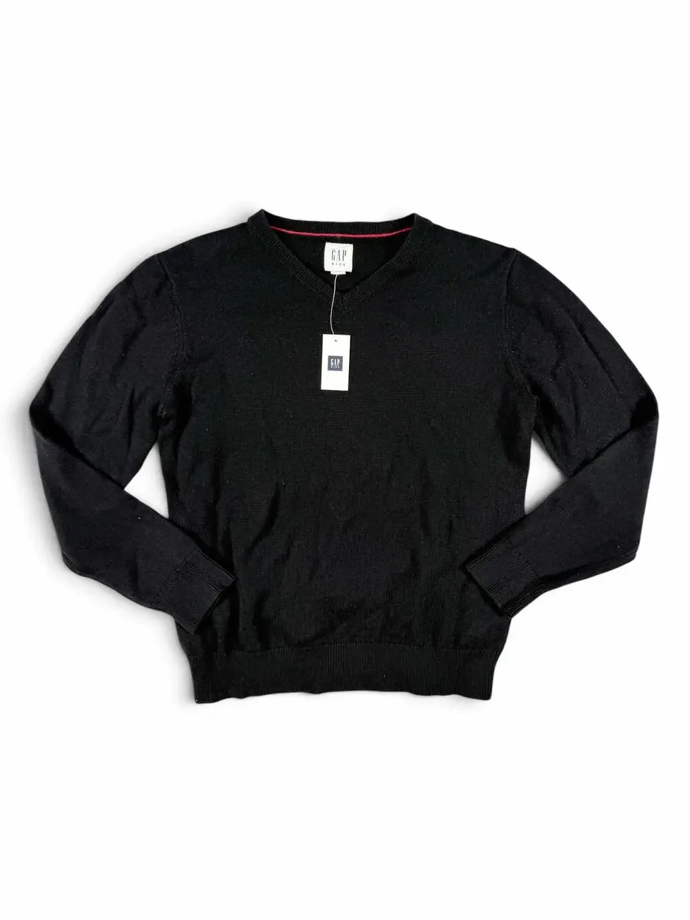 NEW Gap Kids V-Neck Cotton Blend Sweater Black Size 12